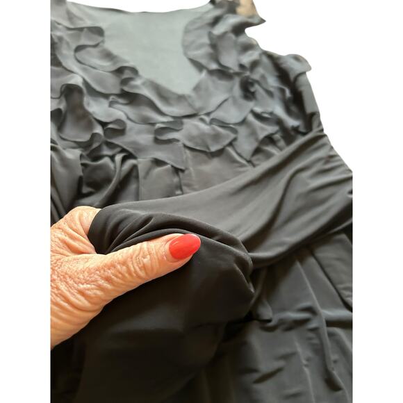 Elie Tahari Black Ruffle Cocktail Dress - Picture 13 of 15